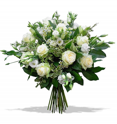 roses and krizantemum White roses and Lisianthus Bouquet 