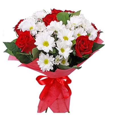 5 red roses bouquet Rose and Chrysanthemum Bouquet 